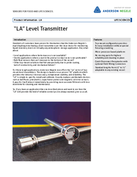 Thumbnail of document Data Sheet - LA Top Mount Level Transmitter